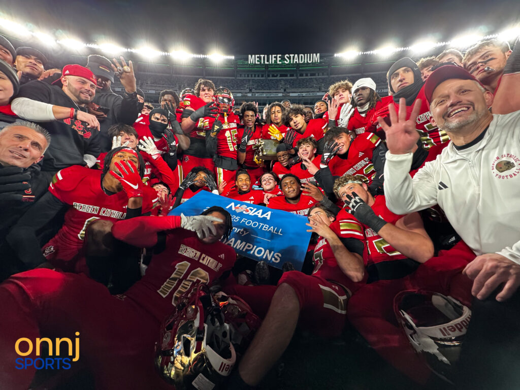 Bergen Catholic celebrates their 2024 NJSIAA Football Non-Public A State Championship.