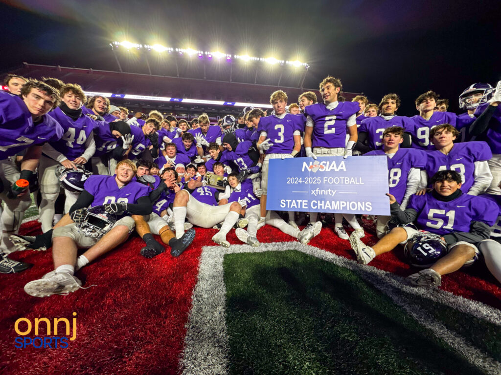 Rumson-Fair Haven celebrates winning the 2024 NJSIAA Football Group 2 State Championship.