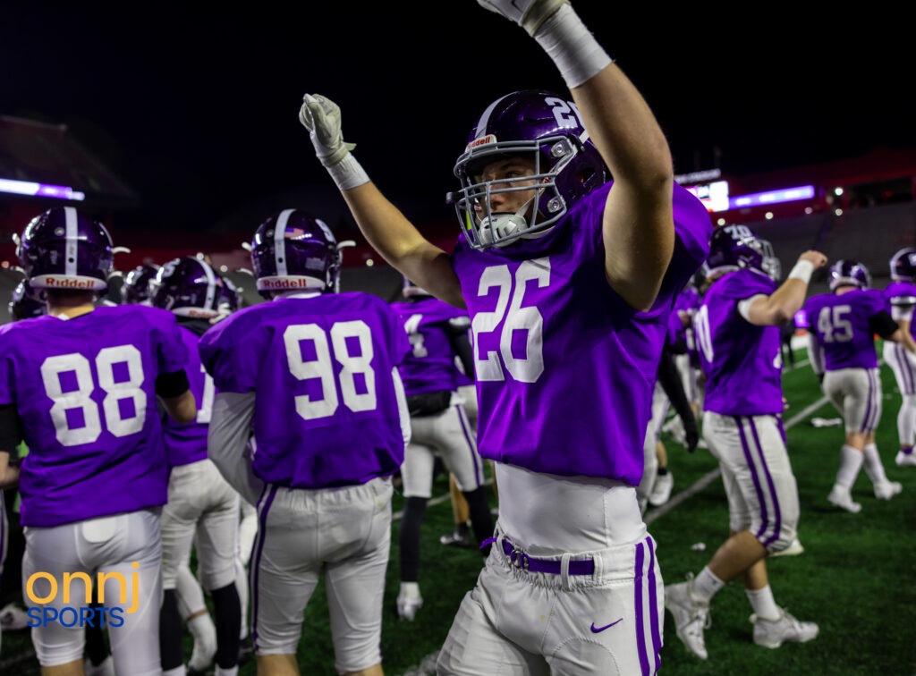 Rumson-Fair Haven celebrates their 2024 NJSIAA Football Group 2 State Championship.